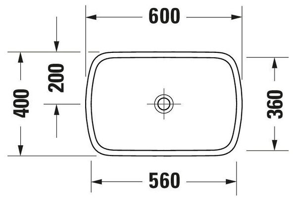Duravit Qatego - Umyvadlová mísa 600x400 mm, bílá 2384600079
