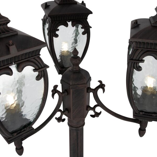 Maytoni Vintage venkovní sloupkové svítidlo FLEUR, 60W, v. 239 cm, 3xE27, IP44 Barva: Bronz