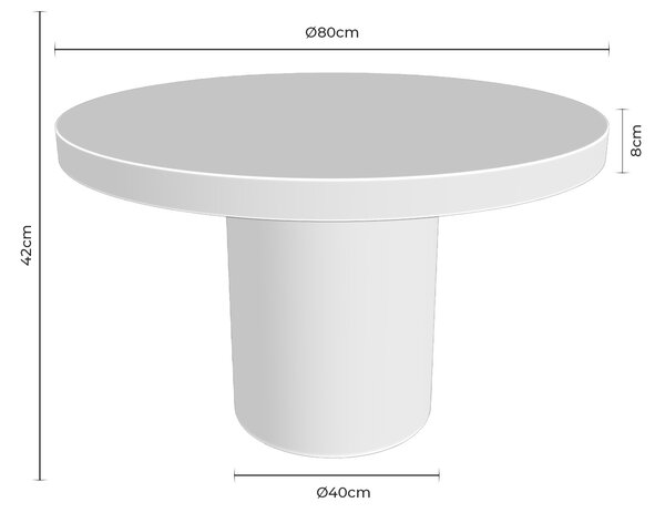 Somcasa Terakotový cementový zahraní stolek Donato ø 80 cm