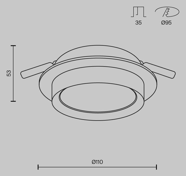 Maytoni Moderní vestavné svítidlo HOOP, 15W, ⌀ 11 cm, 1xGX53 Barva: Bílá