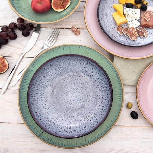 Fialový hluboký keramický talíř ø 20,5 cm Glaze – Orion