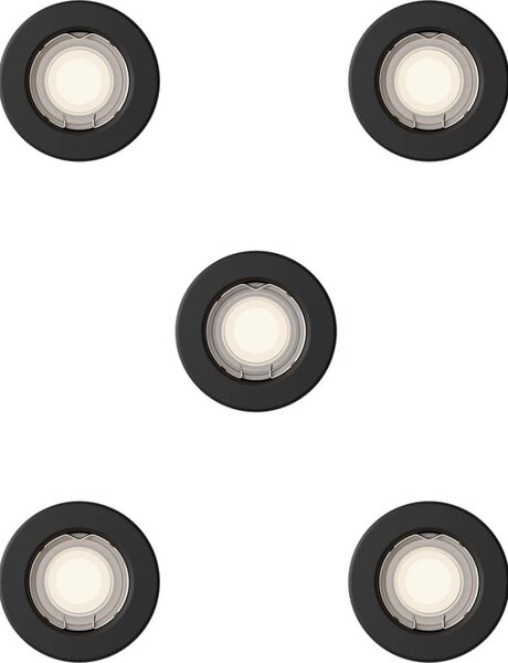Philips - SADA 5x Podhledové svítidlo PERIDOT 1xGU10/7W/230V černá