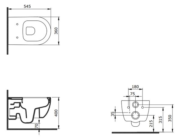 Bocchi V-Tondo - Závěsné WC 545x360 mm Rimless + slim sedátko, SoftClose - SET, oranžová lesklá