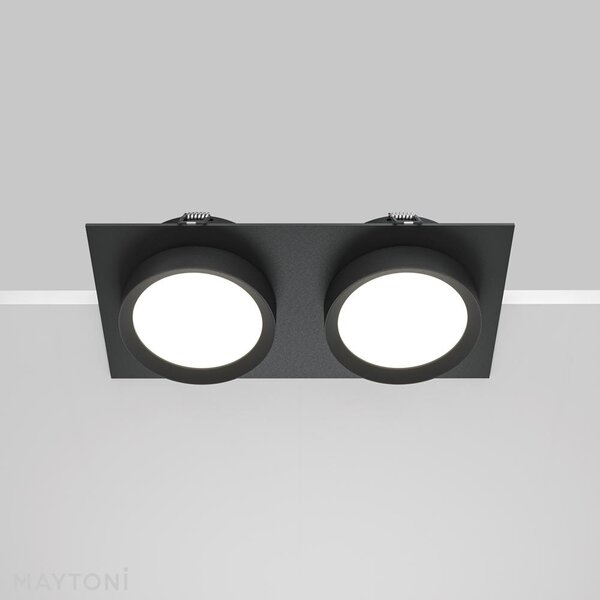 Maytoni Moderní vestavné svítidlo HOOP, 15W, d. 22 cm, 2xGX53 Barva: Černá