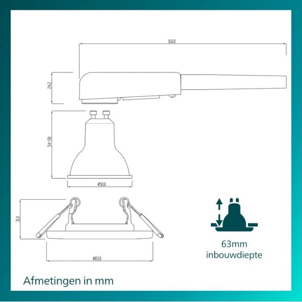 Philips - LED RGBW Stmív. podhledové svítidlo PERIDOT 1xGU10/6W/230V stříbrná+DO