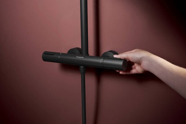 Hansgrohe Raindance Alive S Puro - Showerpipe 300 1jet, s termostatem Ecostat Element, černá matná 24592670