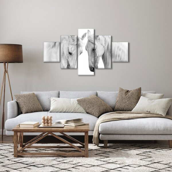 Obraz bílých koňů (125x70 cm)