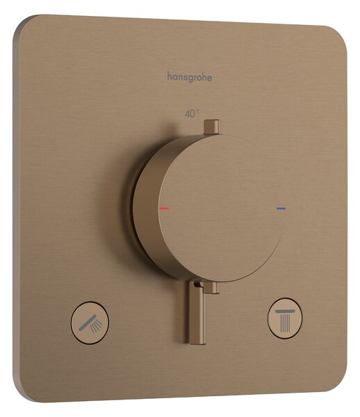 Hansgrohe Ecostat Comfort Q - Termostat pod omítku pro 2 spotřebiče, kartáčovaný bronz 33713140