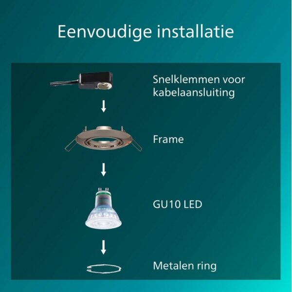 Philips - SADA 3x Podhledové svítidlo PERIDOT 1xGU10/7W/230V stříbrná