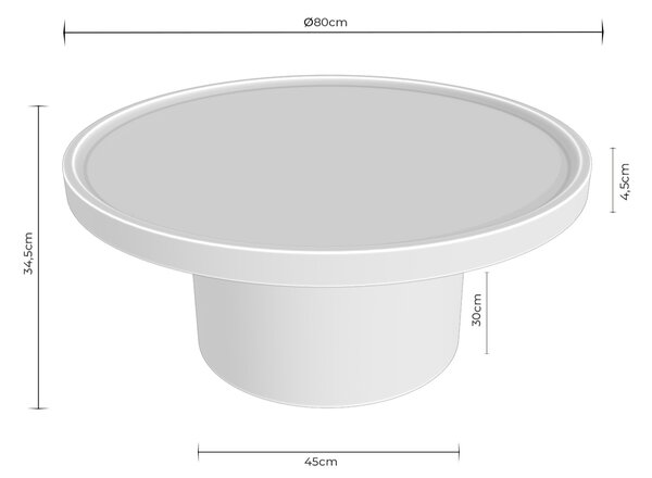 Somcasa Tmavě červený lakovaný konferenční stolek Warren ø 80 cm
