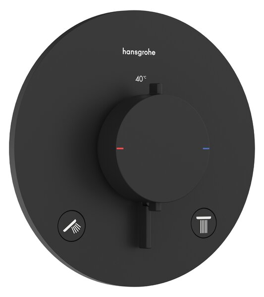Hansgrohe Ecostat Comfort S - Termostat pod omítku pro 2 spotřebiče, černá matná 33715670
