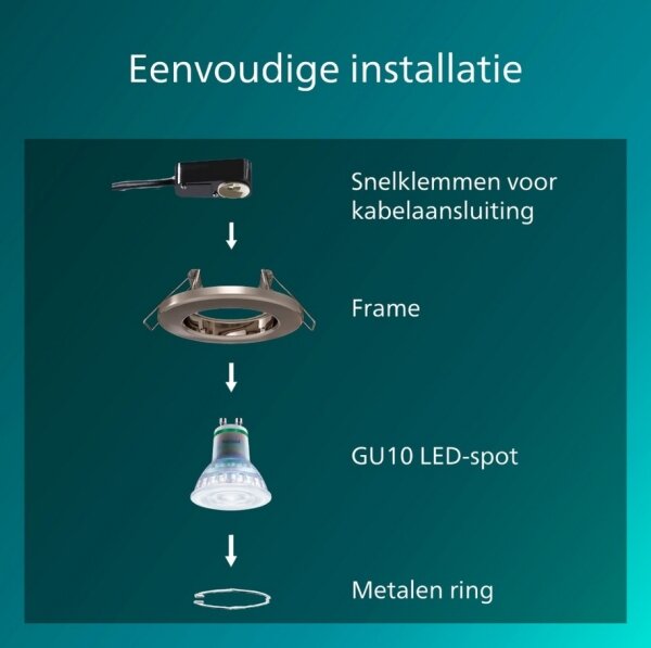 Philips - SADA 3x Podhledové svítidlo PERIDOT 1xGU10/7W/230V stříbrná