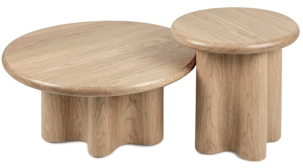 Somcasa Dubový konferenční stolek Mateo ø 80 cm