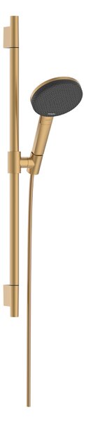 Hansgrohe Raindance Alive Select S - Sprchová souprava 125, 3 jet, Ecosmart, se sprchovou tyčí Unica S Puro 65 cm, kartáčovaný bronz 24602140