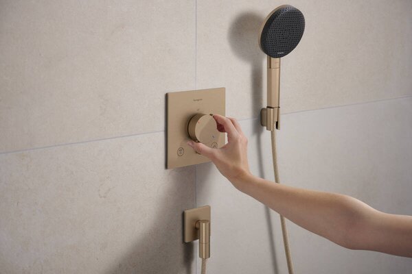 Hansgrohe Ecostat Comfort E - Termostat pod omítku pro 2 spotřebiče, kartáčovaný bronz 33711140