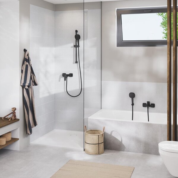 GROHE Cubeo Professional - Páková vanová baterie na zeď, černá matná 1018132430