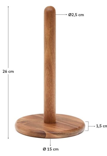 Dřevěný stojan na papírové utěrky v přírodní barvě ø 15 cm Nukha – Kave Home