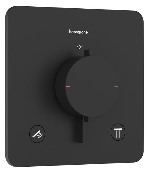 Hansgrohe Ecostat Comfort Q - Termostat pod omítku pro 2 spotřebiče, černá matná 33713670