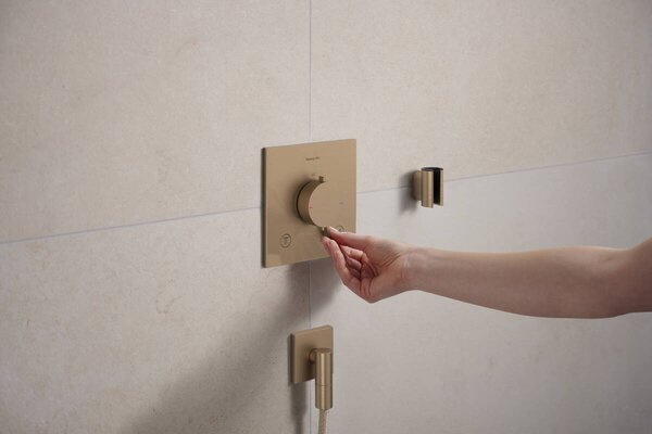 Hansgrohe Ecostat Comfort E - Termostat pod omítku pro 2 spotřebiče, kartáčovaný bronz 33711140