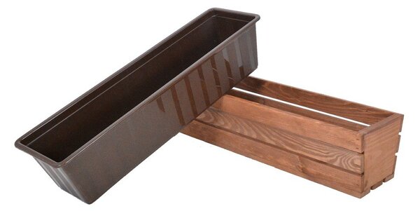 Dřevěný truhlík 61 cm Modern – Rojaplast