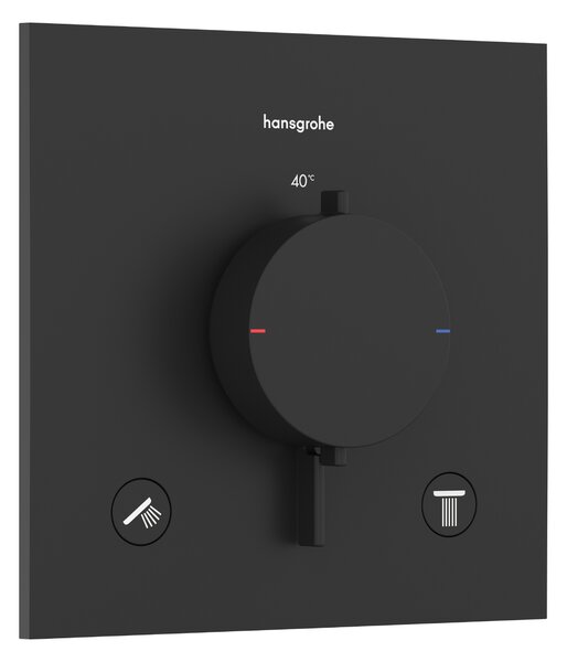 Hansgrohe Ecostat Comfort E - Termostat pod omítku pro 2 spotřebiče, černá matná 33711670