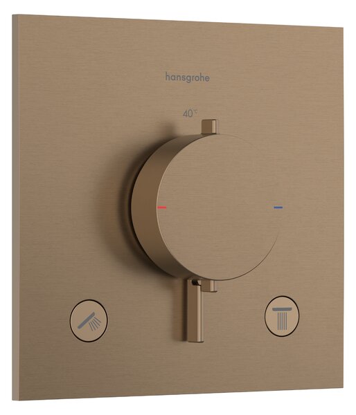 Hansgrohe Ecostat Comfort E - Termostat pod omítku pro 2 spotřebiče, kartáčovaný bronz 33711140