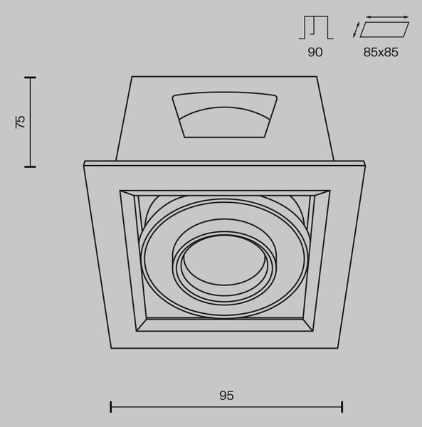 Maytoni Moderní vestavné LED svítidlo METAL MODERN, 10W, d. 9,5 cm, 3000K Barva: Černá