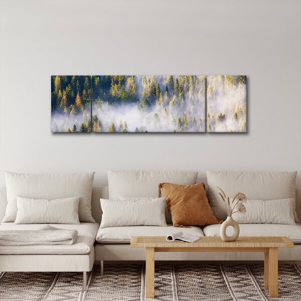 Obraz stromů v mlze (170x50 cm)
