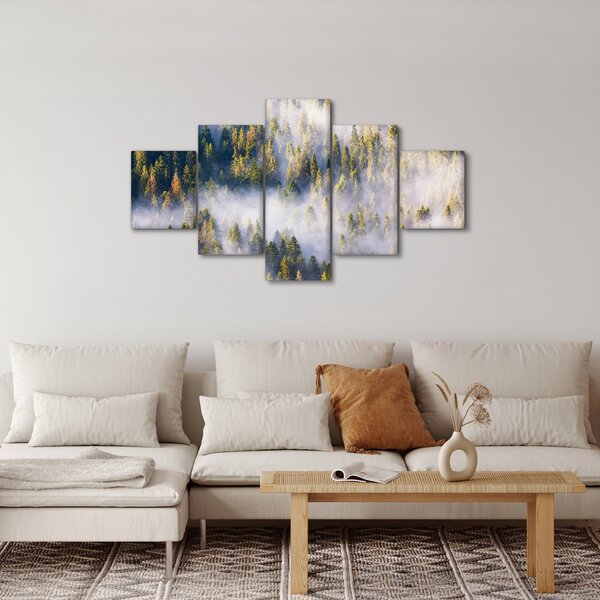 Obraz stromů v mlze (125x70 cm)