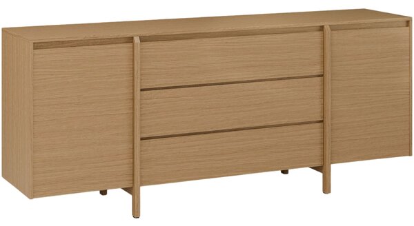Somcasa Dubová komoda Pacific 200 x 48 cm se zásuvkami