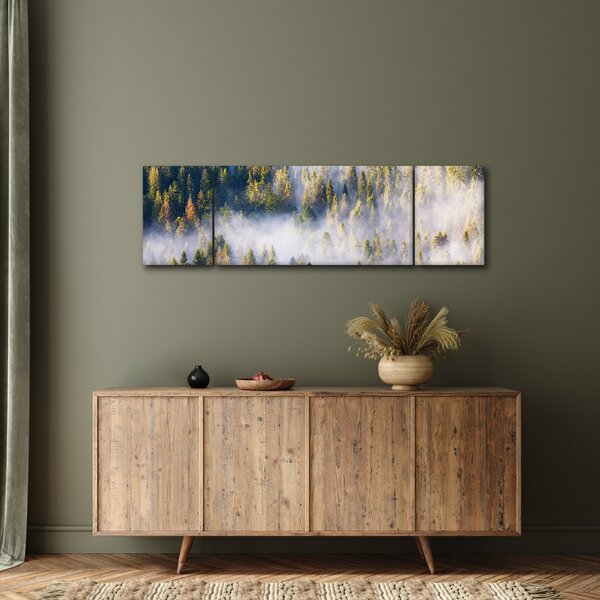 Obraz stromů v mlze (170x50 cm)