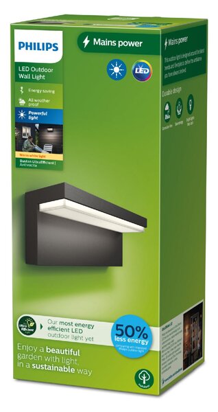 Bustan UltraEfficient venkovní nástěnné LED svítidlo 3,8Wlm 2700K IP44, antracitové