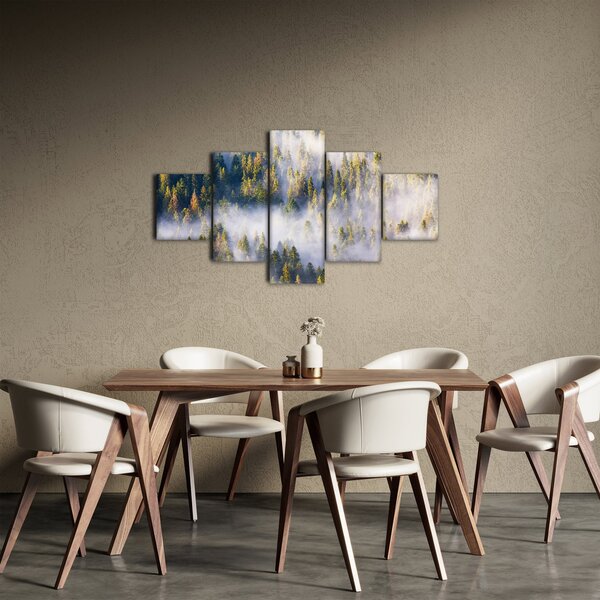 Obraz stromů v mlze (125x70 cm)