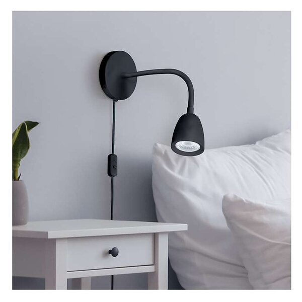 LED nástěnná lampička WO54-B, černá