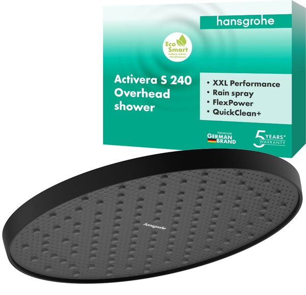 Hansgrohe Activera S - Hlavová sprcha 240 1jet EcoSmart, černá matná 28056670