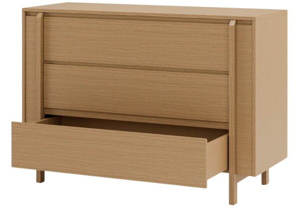 Somcasa Dubová komoda Pacific 120 x 43 cm se zásuvkami