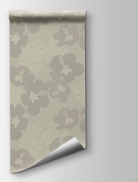 Fototapeta Vzor květin na šedém pozadí, Květinové fototapety, Populární fototapety - Tapeko.co.cz