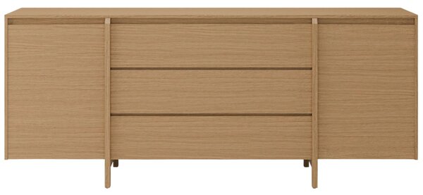 Somcasa Dubová komoda Pacific 200 x 48 cm se zásuvkami