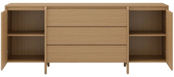 Somcasa Dubová komoda Pacific 200 x 48 cm se zásuvkami