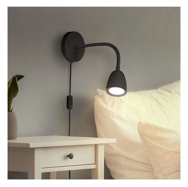 LED nástěnná lampička WO54-B, černá