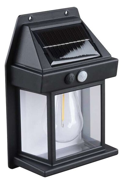 LED solární nástěnné světlo WL918, černá