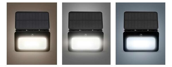 LED solární reflektor se senzorem WL913, černá