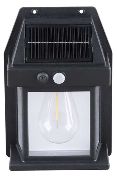 LED solární nástěnné světlo WL918, černá