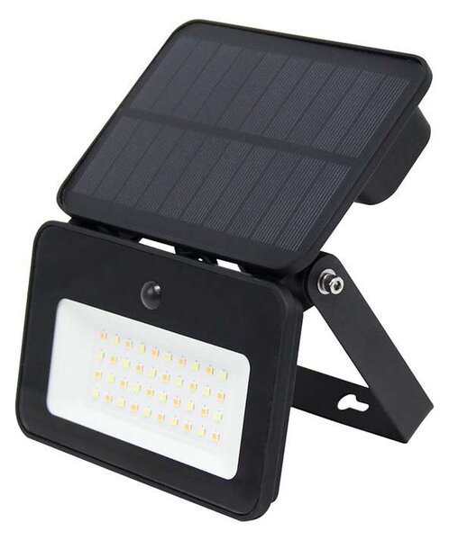 LED solární reflektor se senzorem WL913, černá