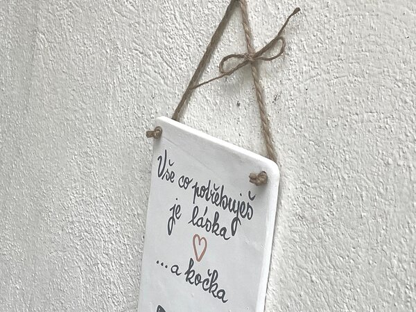 Kočičí cedulka - Vše co potřebuješ Keramika Andreas