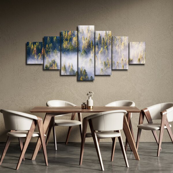 Obraz stromů v mlze (210x100 cm)
