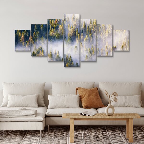 Obraz stromů v mlze (210x100 cm)