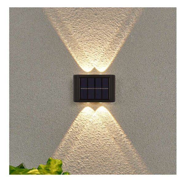 LED solární nástěnné světlo WL917, černá