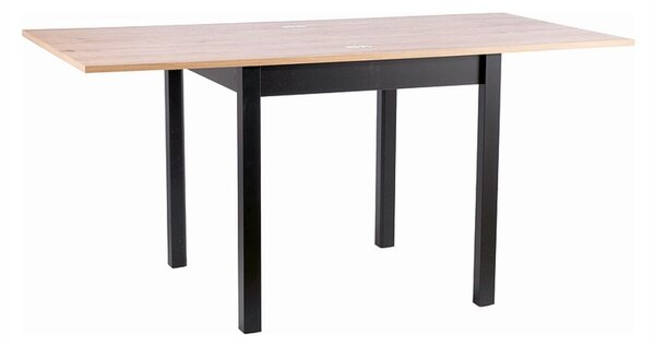 SIGNAL Jídelní stůl rozkládací - FLIP, 80/160x80, dub artisan/matná černá