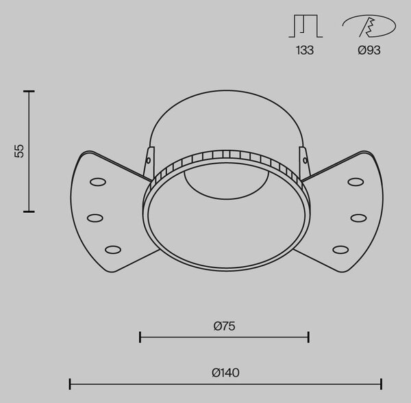 Maytoni Moderní vestavné svítidlo SHARE, 20W, ⌀ 14 cm, 1xGU10 Barva: Stříbrná